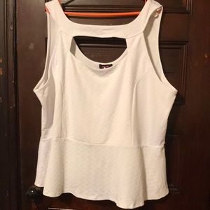 Plus Size Ivory Peplum Top